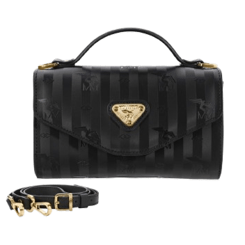 Maison Mollerus - Maison Mollerus Vinerus Black Umhängetasche / Handtasche Saas Fee, Gold von Maison Mollerus