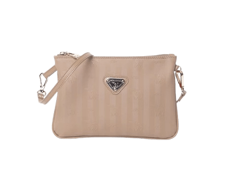 Maison Mollerus - Maison Mollerus Vinerus Cappuccino-Beige Umhängetasche / Clutch Tamins, Gold von Maison Mollerus