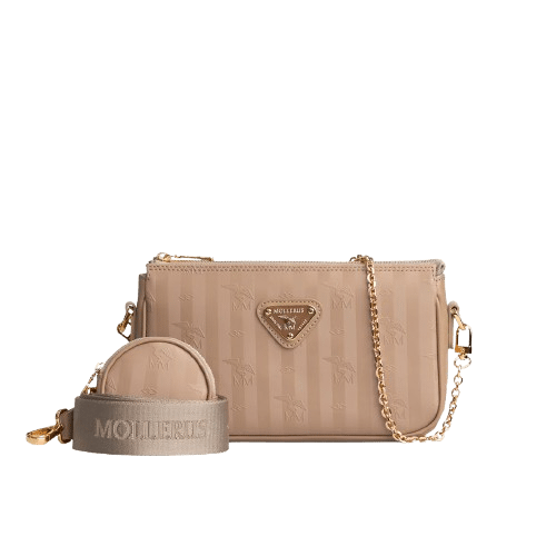 Maison Mollerus - Maison Mollerus Vinerus Cappuccino-Beige Umhängetasche Zell, Gold von Maison Mollerus