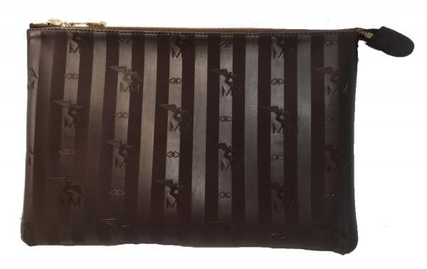 Maison Mollerus - Maison Mollerus Vinerus Chocolate Clutch/ Kosmetiktasche Camoghe Gold von Maison Mollerus