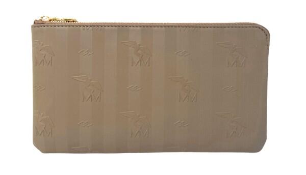 Maison Mollerus - Maison Mollerus Vinerus Taupe Clutch / Kosmetiktasche Camoghe klein Gold von Maison Mollerus