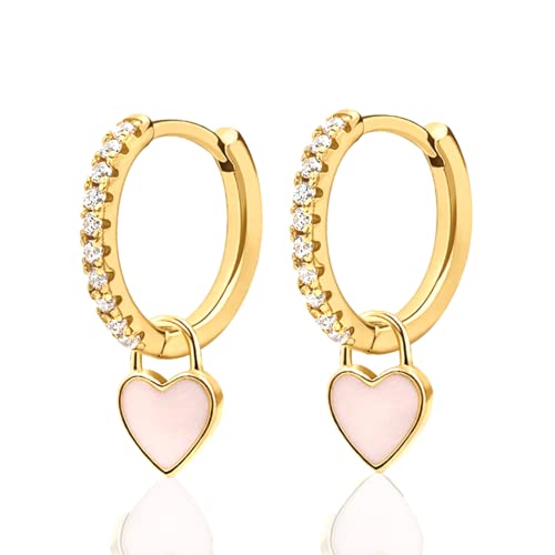 Maison Sophie ® Ohrringe Silber 925 Creolen Gold oder Silber | Mit Anhänger | Wasserfester Schmuck Damen | Mehrfach vergoldet mit 18k für lange Haltbarkeit | Recyceltes Silber | Edles Geschenk von Maison Sophie