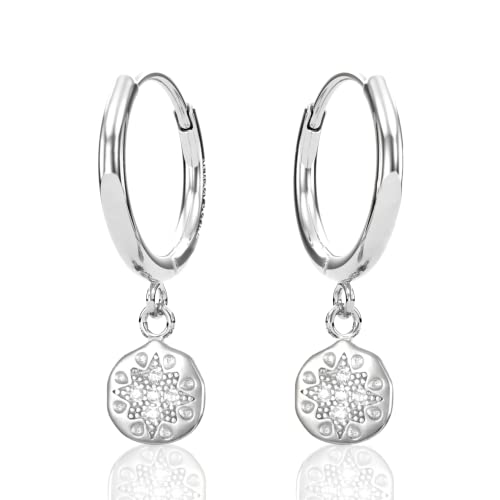 Maison Sophie ® Ohrringe Silber 925 Creolen Gold oder Silber | Mit Premium-Anhänger | Wasserfester Schmuck Damen | Mehrfach vergoldet mit 18k für lange Haltbarkeit | Recyceltes Silber | Edles Geschenk von Maison Sophie