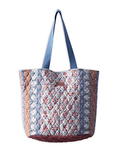 Maison d' Hermine 100% Baumwolle Quilt Tote Bag | Schultertasche | Einkaufstasche mit Reißverschlusstaschen für Frauen Reisen Schule, Romane, Large von Maison d' Hermine