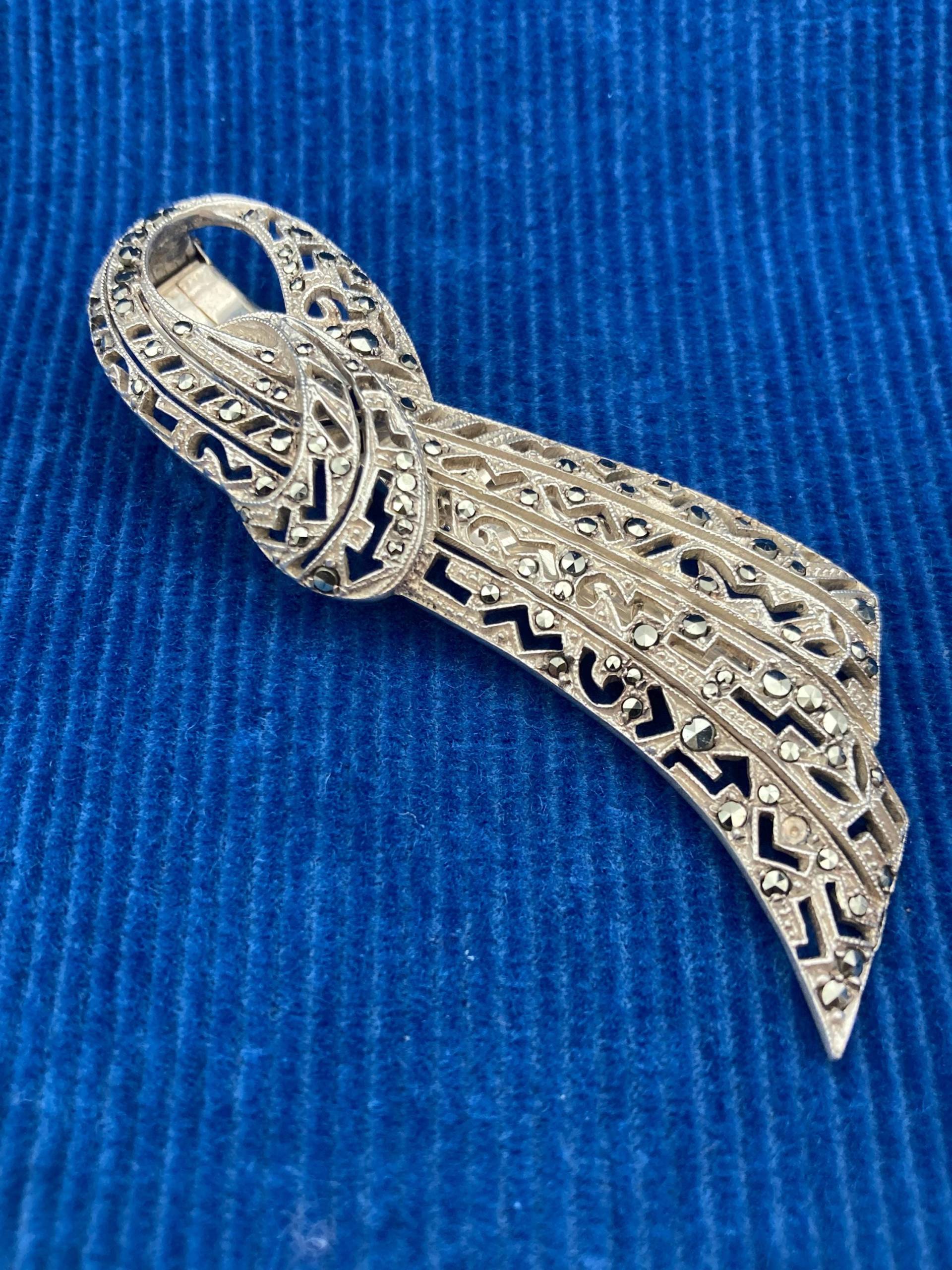 Antike Mieder Brosche Zum Festklipsen Silber Mit Markasiten Antike Mieder Brosche Zum Festklipsen Silber Mit Markasiten von MaisonBleuShop