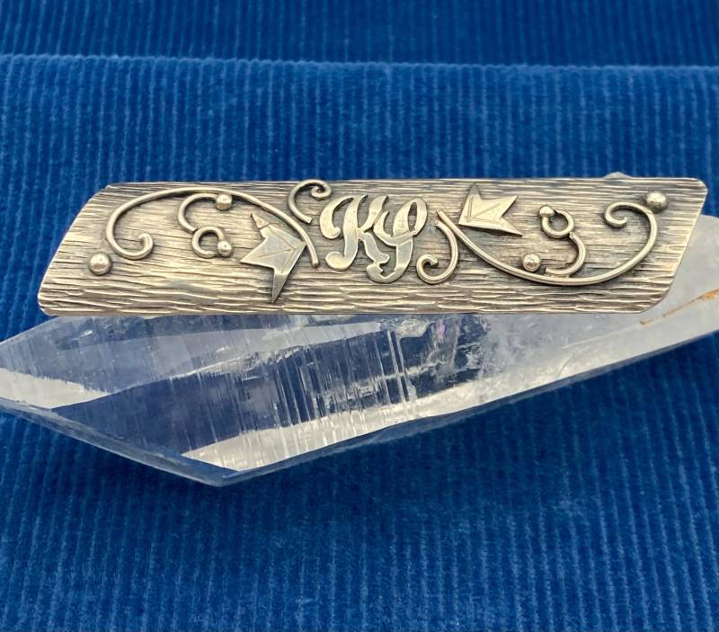 Ausdrucksstarke Silberbrosche Mit Initialen „Ks" Jugendstil Vintage von MaisonBleuShop