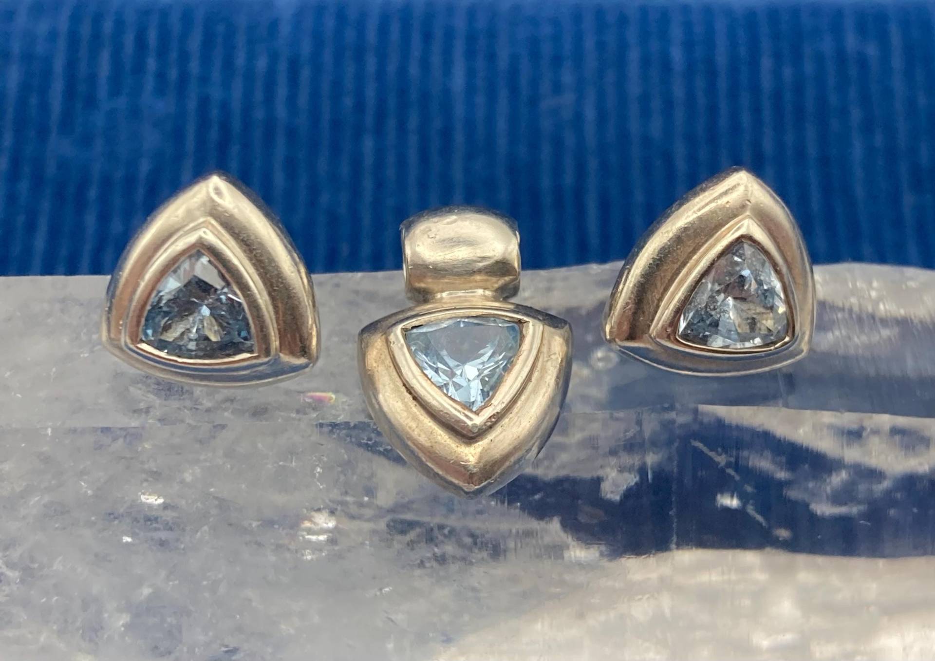 Schmuckset Vintage Silber Ohrringe Mit Topas Passenden Silberanhänger Schmuckset Vintage Silber Ohrringe Mit Topas Passenden Silberanhänger von MaisonBleuShop