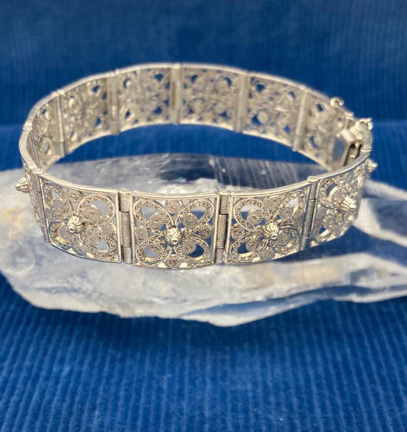 Wunderschönes Filigranes Vintage Silberarmband - 800Er Silber, Jugendstil von MaisonBleuShop