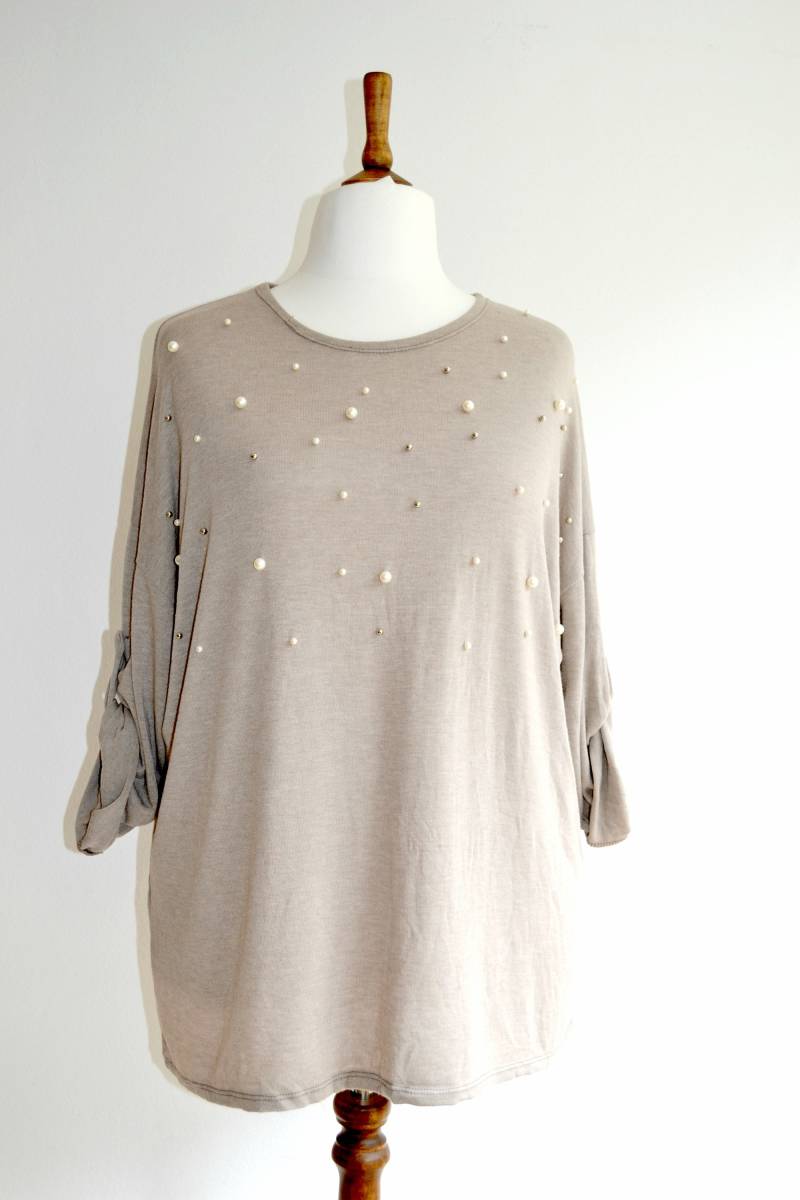 Becca - Top Bestickt Perlen Plus Size von MaisonLaita