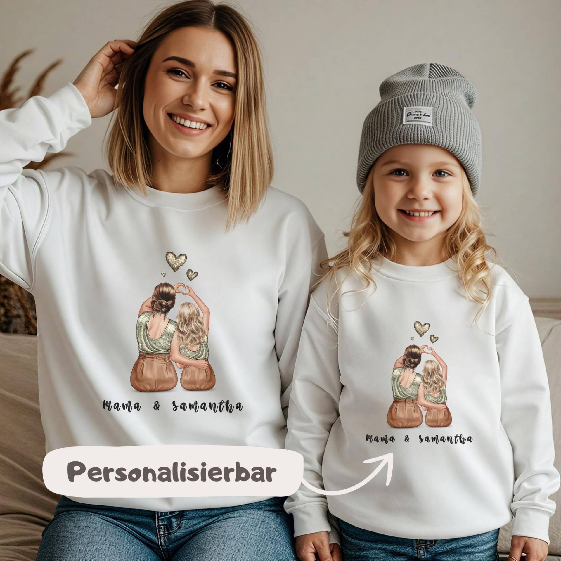 Mutter Tochter Outfit Partnerlook Pullover Mama Shirt Personalisiert Muttertagsgeschenk Mädchen Geburtstag von MaisonMyrielle