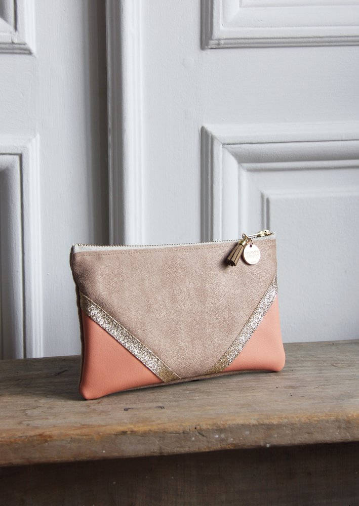 Beutel Chiara Koralle. | Wildleder, Kunstleder Und Pailletten von MaisonZouzou