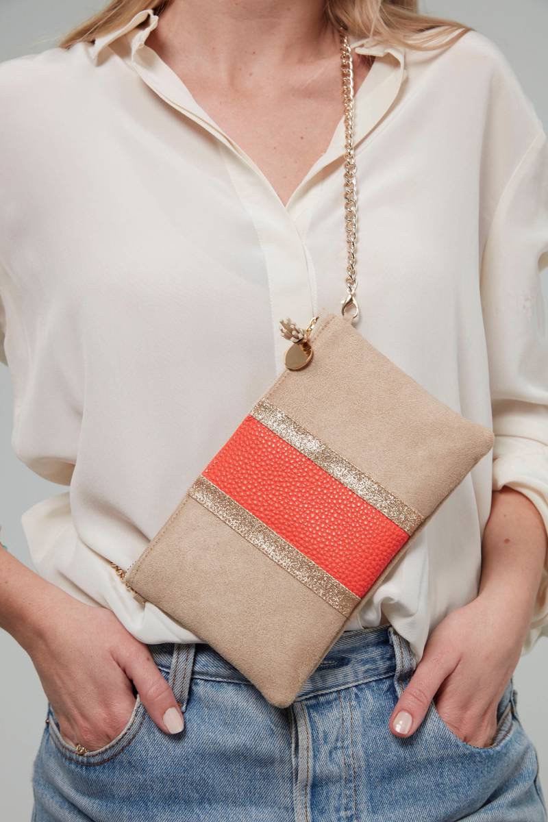 Hochzeitsbeutel Aus Orange Und Gold | Wildleder, Lederimitat Pailletten. Nora Modell Hochzeitsbeutel Aus Orange Und Gold | Wildleder, Lederimitat Pailletten. Nora Modell von MaisonZouzou