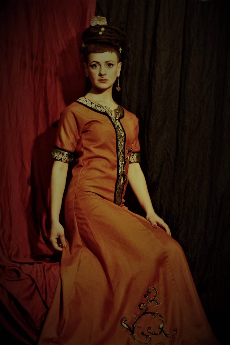Athena Orange Und Gold Dress Athena Orange Und Gold Dress von MaisonbleueAteliers