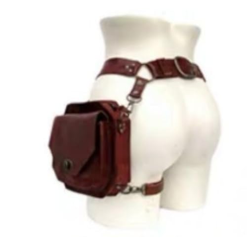 Maitawa Echtleder Gürteltasche für Männer und Frauen geeignet Leichte Gürteltasche mit Mehreren Fächern und verstellbarem Gürtel, geeignet für Sport, Reisen und Outdoor-Aktivitäten (schwarz) (braun) von Maitawa