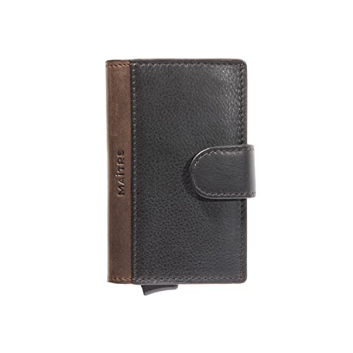 Maitre Echtleder Kreditkartenetui für 6 Kreditkarten mit RFID-Schutz - Slim Wallet mit Geldscheinfach - Dunkelbraun von Maitre
