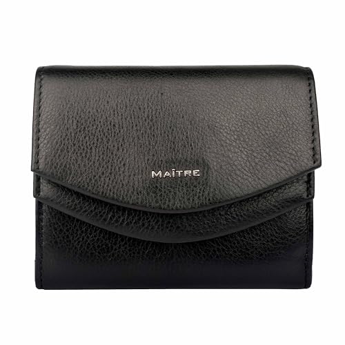 Maitre - Leder Geldbörse mit RFID Schutz, Münzfach & Scheinfach für Damen & Herren - Portemonnaie mit Kreditkartenfächern, Schwarz von Maitre