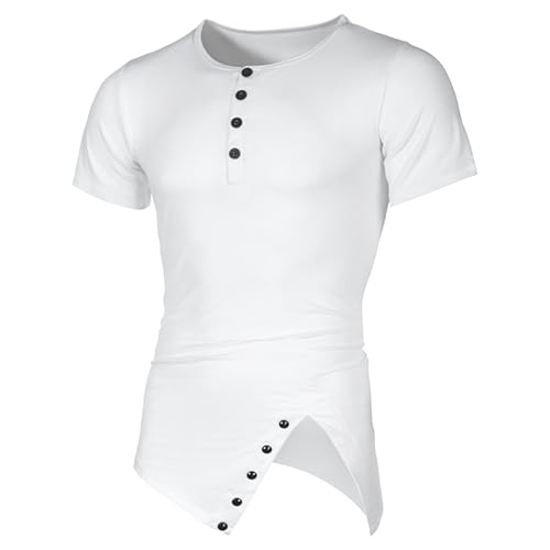 Asymmetrische Street Tees Hiphop Mode Herren T-Shirts Lose Atmungsaktive Baumwolle Casual Tops, blank, M Asymmetrische Street Tees Hiphop Mode Herren T-Shirts Lose Atmungsaktive Baumwolle Casual Tops, blank, M von Maiyifu-GJ