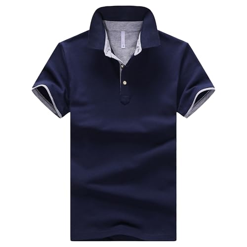 Atmungsaktives Poloshirt für Herren, für den Sommer, Business, Freizeit, schmale Passform, einfarbig, leicht, kurzärmelig, Bluec, L Atmungsaktives Poloshirt für Herren, für den Sommer, Business, Freizeit, schmale Passform, einfarbig, leicht, kurzärmelig, Bluec, L von Maiyifu-GJ
