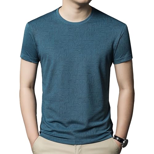 Herren Rundhalsausschnitt Eis Seide T-Shirt Casual Sportliches Unterhemd Kurzarm Top Leichte Atmungsaktive Sommer T-Shirt, blu, L Herren Rundhalsausschnitt Eis Seide T-Shirt Casual Sportliches Unterhemd Kurzarm Top Leichte Atmungsaktive Sommer T-Shirt, blu, L von Maiyifu-GJ