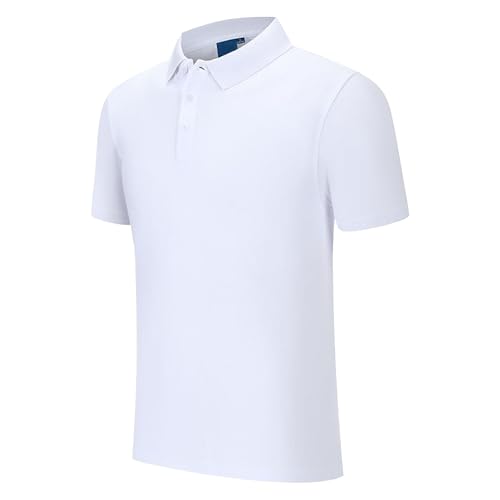 Herren Sommer Plus Größe Poloshirts Lose Kragen Atmungsaktive Sportliche Tees Einfarbig Klassische Tops, Weiß D, L Herren Sommer Plus Größe Poloshirts Lose Kragen Atmungsaktive Sportliche Tees Einfarbig Klassische Tops, Weiß D, L von Maiyifu-GJ