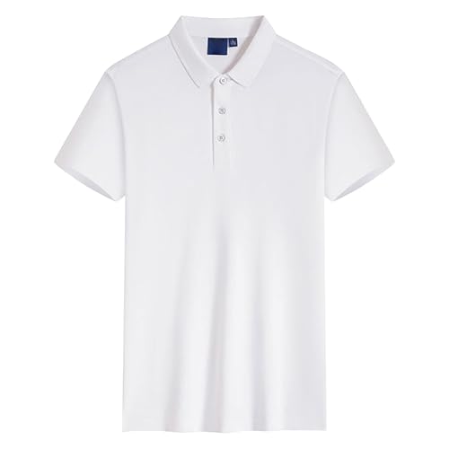 Herren Sommer Plus Größe Poloshirts Lose Kragen Atmungsaktive Sportliche Tees Einfarbig Klassische Tops, weiß c, M Herren Sommer Plus Größe Poloshirts Lose Kragen Atmungsaktive Sportliche Tees Einfarbig Klassische Tops, weiß c, M von Maiyifu-GJ