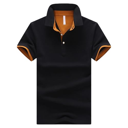 Herren Sommer Polo Atmungsaktive Tops Business Casual Slim Fit Einfarbig Kurzarm T-Shirts Leichte T-Shirts, blacks, L Herren Sommer Polo Atmungsaktive Tops Business Casual Slim Fit Einfarbig Kurzarm T-Shirts Leichte T-Shirts, blacks, L von Maiyifu-GJ