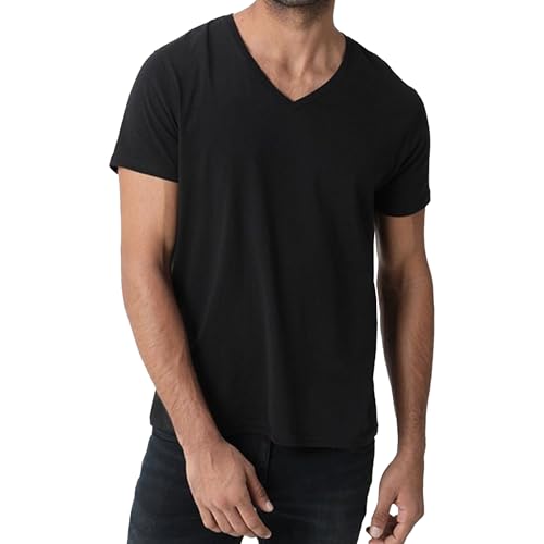 Herren V-Ausschnitt Sportliche T-Shirts Atmungsaktive Feuchtigkeitsableitende Tops Große & Lange Einfarbig Mode Casual Tees, blacks, XL Herren V-Ausschnitt Sportliche T-Shirts Atmungsaktive Feuchtigkeitsableitende Tops Große & Lange Einfarbig Mode Casual Tees, blacks, XL von Maiyifu-GJ
