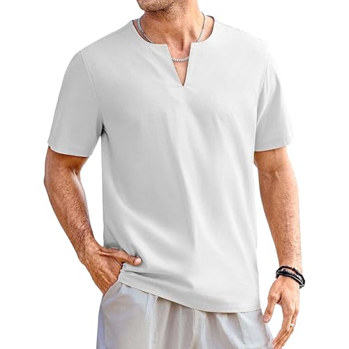 Herren einfarbig Poloshirts klassischer Kragen Casual T-Shirts atmungsaktiv leichte weiche Tops Slim Fit Sommer T-Shirts, blank, XXL Herren einfarbig Poloshirts klassischer Kragen Casual T-Shirts atmungsaktiv leichte weiche Tops Slim Fit Sommer T-Shirts, blank, XXL von Maiyifu-GJ