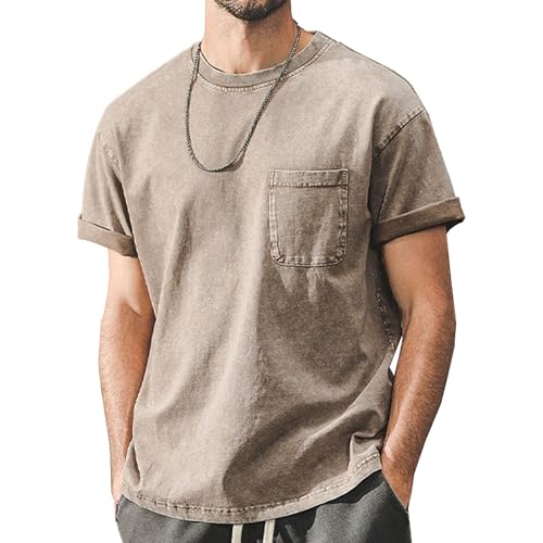 Maiyifu-GJ Herren Batik Sommer Kurzarm T-Shirts Große & Lange Gewaschene Tees Lose Fit Atmungsaktive Leichte Casual Tops, coffee, 3XL Maiyifu-GJ Herren Batik Sommer Kurzarm T-Shirts Große & Lange Gewaschene Tees Lose Fit Atmungsaktive Leichte Casual Tops, coffee, 3XL von Maiyifu-GJ