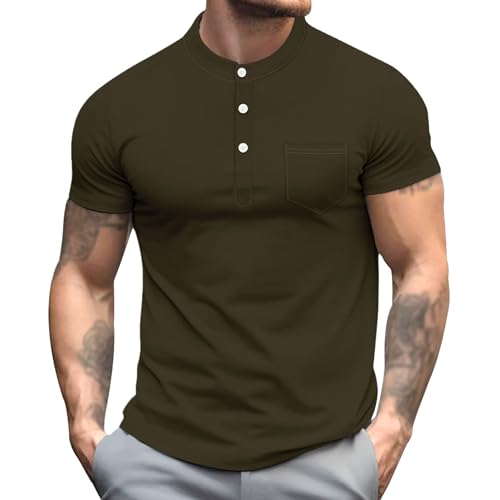Poloshirts für Herren, einfarbig, Button-down, atmungsaktiv, bequeme Passform, lässige T-Shirts, klassisches Design, weiche Slim Fit Tops, green, 3XL Poloshirts für Herren, einfarbig, Button-down, atmungsaktiv, bequeme Passform, lässige T-Shirts, klassisches Design, weiche Slim Fit Tops, green, 3XL von Maiyifu-GJ