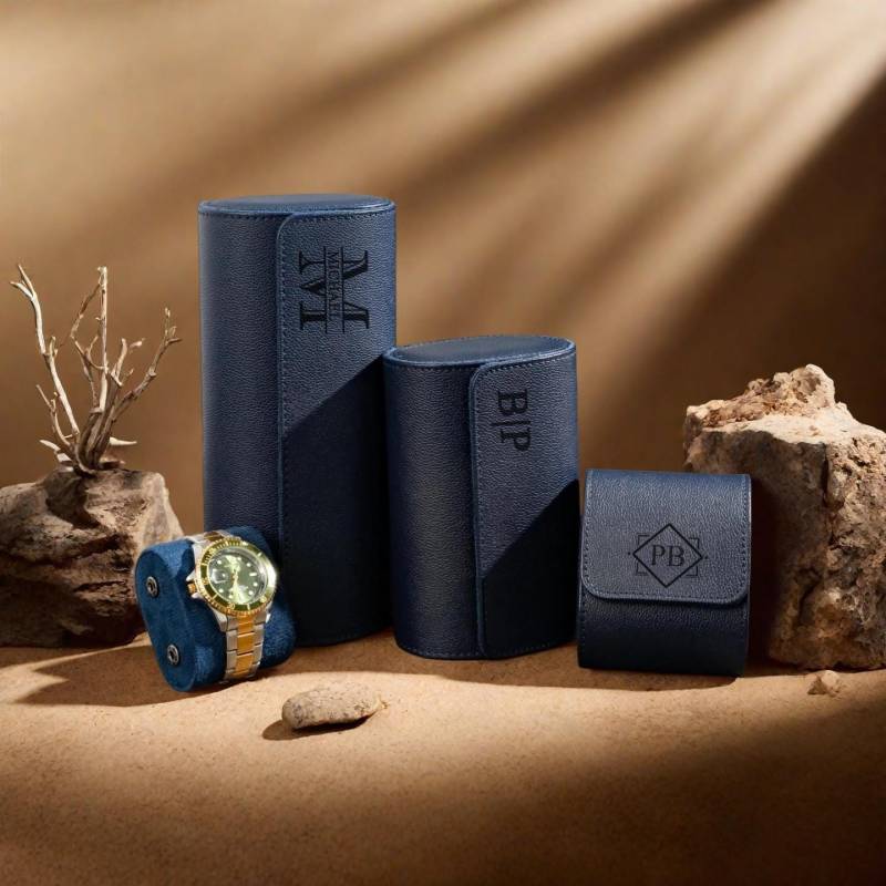 Custom Leather Watch Roll, 1/2/3 Slot Travel Box For Him, Initial Case, Gift For Husband, Wedding Best Man Custom Leather Watch Roll, 1/2/3 Slot Travel Box For Him, Initial Case, Gift For Husband, Wedding Best Man von MajWY1