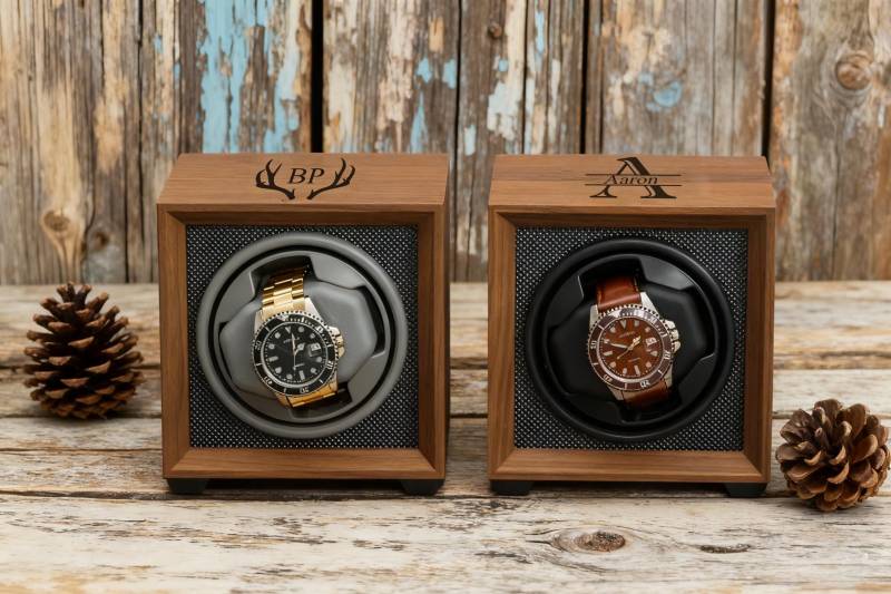 Personalized Watch Winder, Storage Box Gift For Lover, Custom Christmas Him, Dad, Him von MajWY1