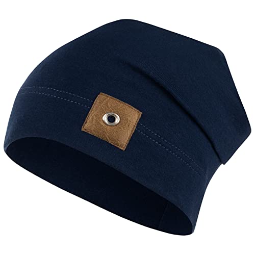 Mütze Beanie Jungen Übergangsmütze Frühling Herbst (Marineblau, 54-56) von Maja