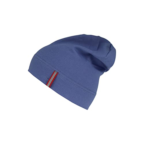 Jungen Mütze Long Beanie Übergangs Stoff unifarben Slouch Frühling Herbst Baumwolle, Größe: 54-56, Farbe: Hellblau von Maja