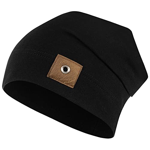 Mütze Beanie Jungen Übergangsmütze Frühling Herbst (Schwarz, 54-56) von Maja