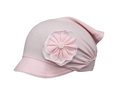 Kopftuch Mütze Baby Mädchen Sommer Kinder Baumwolle, Farbe: Hellrosa-Weiß, Größe: 46-48 von Maja