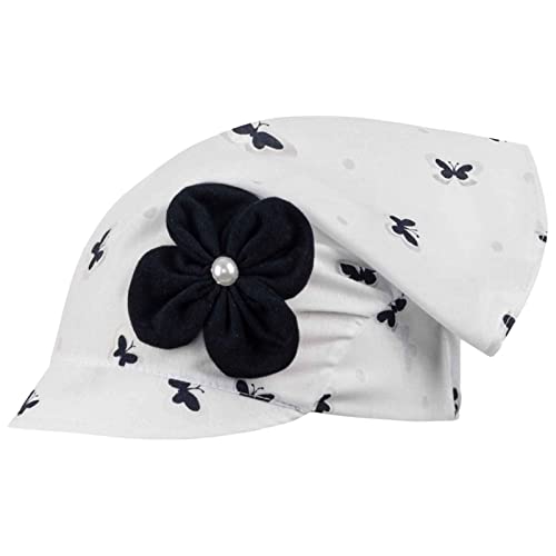 Kopftuch Sommer Mütze Schirmmütze Mädchen, Farbe: Weiß/Dunkelblau, Größe: 52-54 von Maja