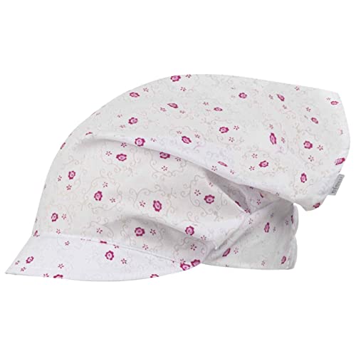 Kopftuch Sommer Mütze Schirmmütze Mädchen, Farbe: Weiß-Rosa/Pink, Größe: 44-46 von Maja