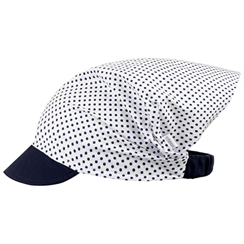 Kopftuch Sommer Mütze Schirmmütze Stirnband Mädchen Baumwolle Herz Punkte, Größe: M (46/48), Farbe: Blau-Weiß-Punkte von Maja
