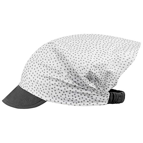 Kopftuch Sommer Mütze Schirmmütze Stirnband Mädchen Baumwolle Herz Punkte, Größe: XL (54/56), Farbe: Grau-Creme von Maja