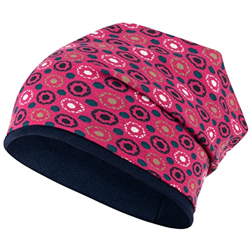 Mütze Beanie Mädchen Übergangsmütze Herzen Punkte Kreise, Größe: 50/52, Farbe: pink-blau von Maja