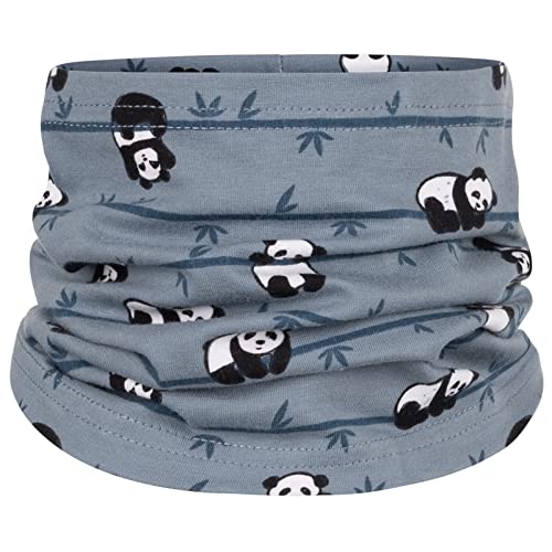 Mütze Beanie Übergang Mädchen Junge Größe 46-56 Zwillinge Panda Baumwolle, Größe: M, Farbe: Blau_Schal von Maja