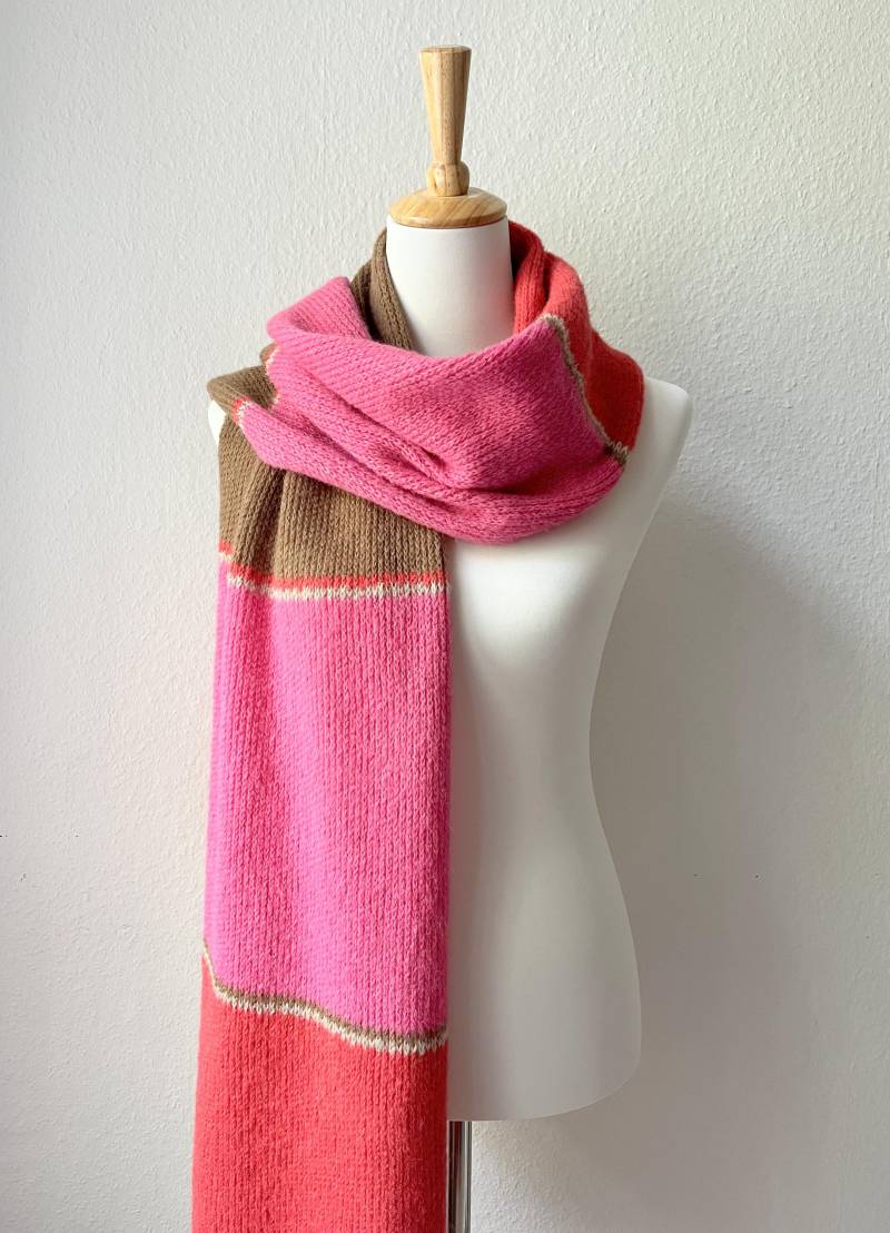 Alpakaschal Seide Flauschig Und Edel, Weich Wärmend in Pink Koralle Braun, Warmer Wollschal Aus Alpakawolle von MajaCelineDE