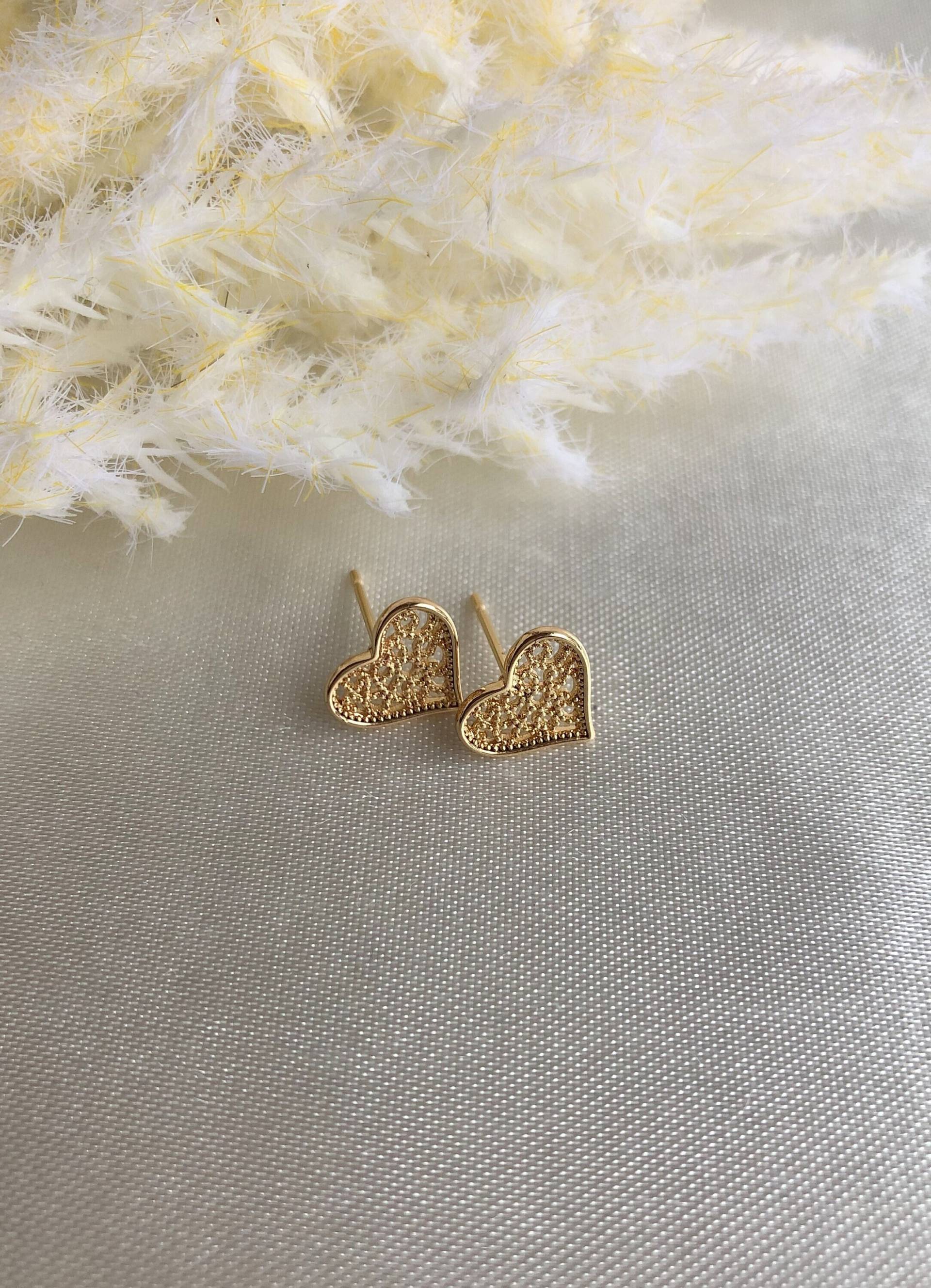 Ohrstecker Golden Heart 24 Karat Vergoldet 10 Mm Ohrstecker Golden Heart 24 Karat Vergoldet 10 Mm von MajaCelineDE