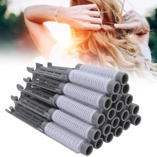 Majatou Selbst Grip Keramik Ionische Thermische Haarwalzen, Salonqualität Haarwalzen, 20 Stücke Haarrundeisen, Flauschiges Haar -Locken -Eisen für Frauen Girls Haarhaarlehre Styling (Grau) von Majatou