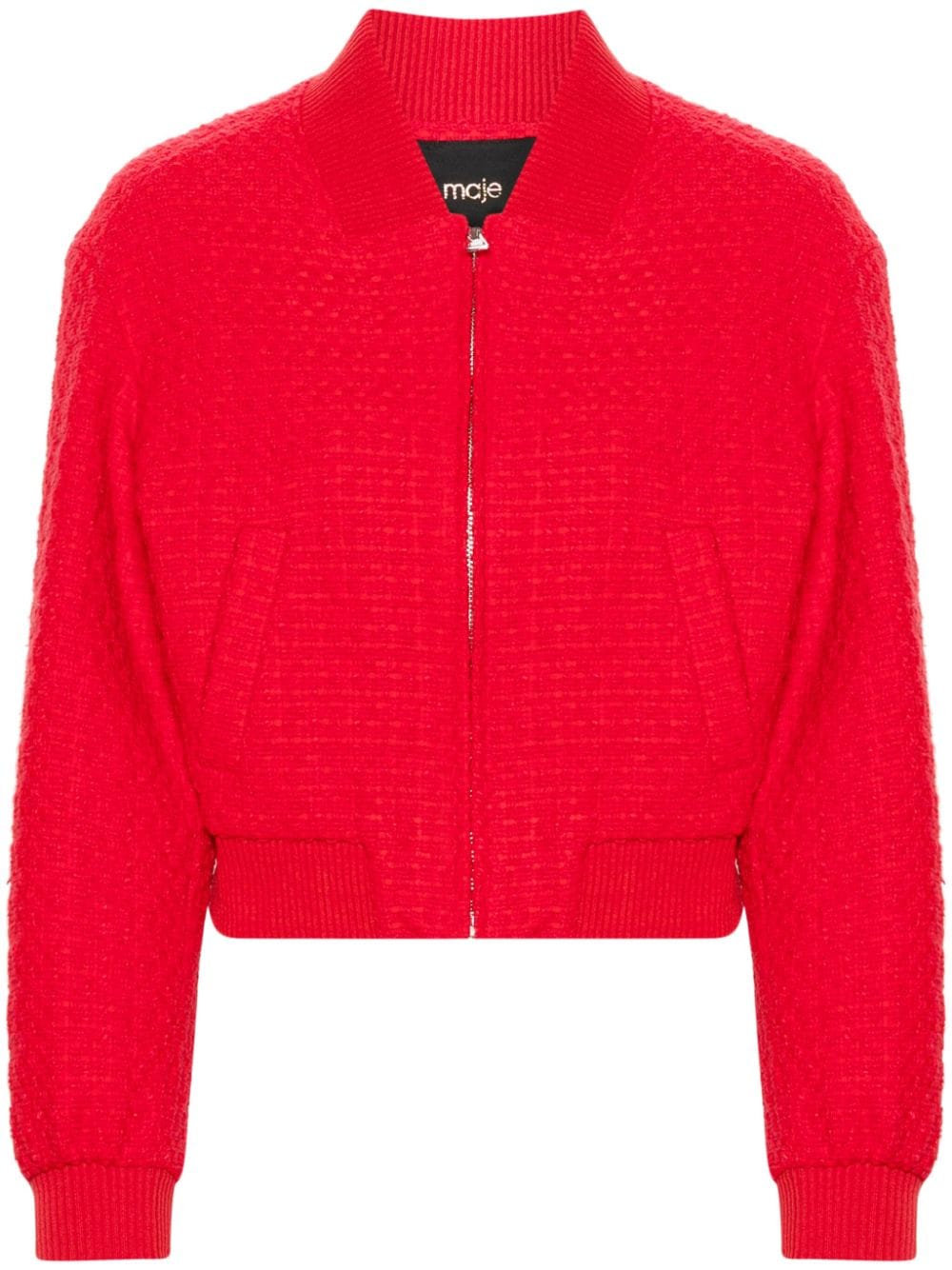 Maje Bala Cropped-Jacke aus Tweed - Rot von Maje
