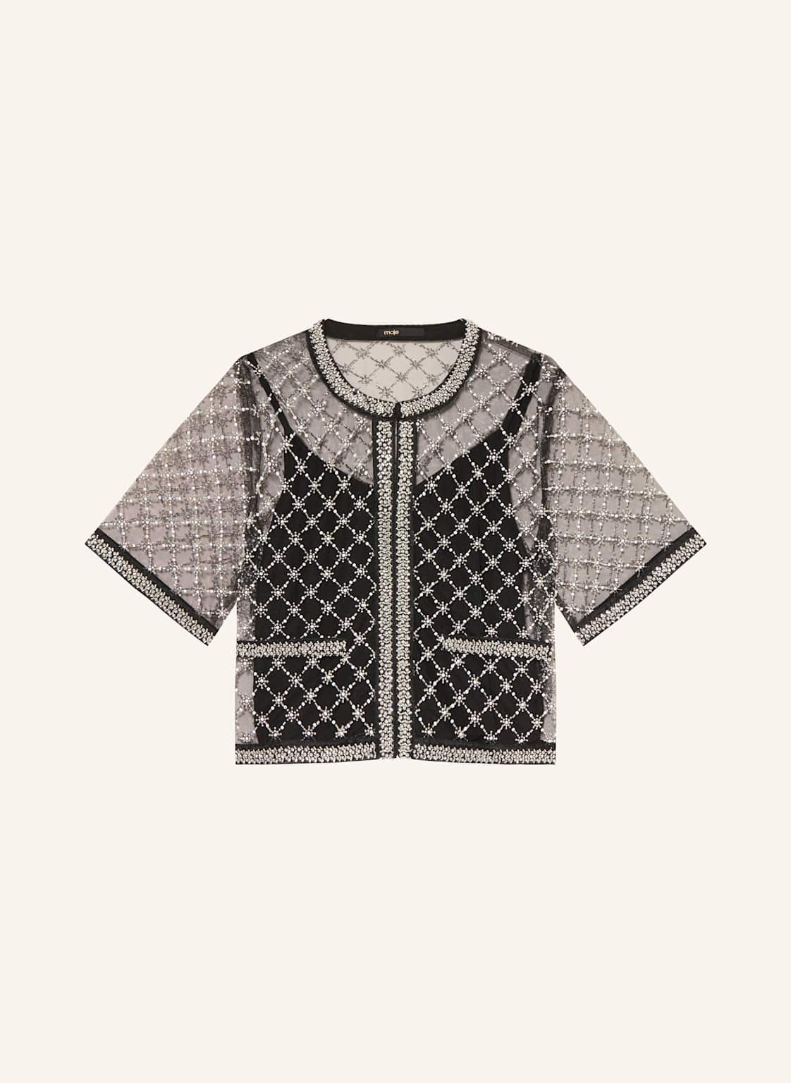 Maje Blusenshirt Mit Schmucksteinen schwarz von Maje