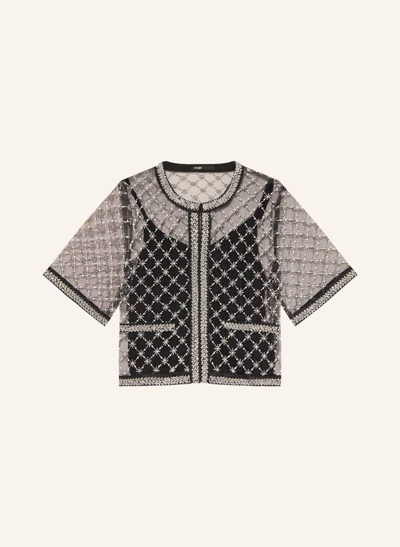 Maje Blusenshirt Mit Schmucksteinen schwarz von Maje