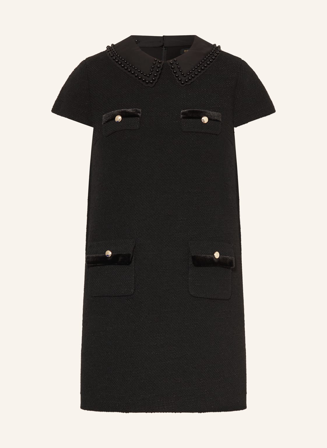 Maje Bouclé-Kleid Mit Abnehmbarem Kragen schwarz von Maje