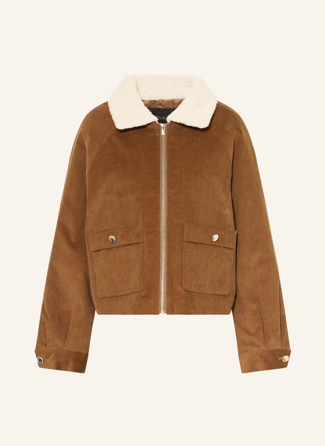 Maje Cordjacke Belle Mit Teddyfell braun von Maje